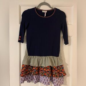 Matilda Jane 435 Night Falls The Adventure Begins Navy and Floral Dress